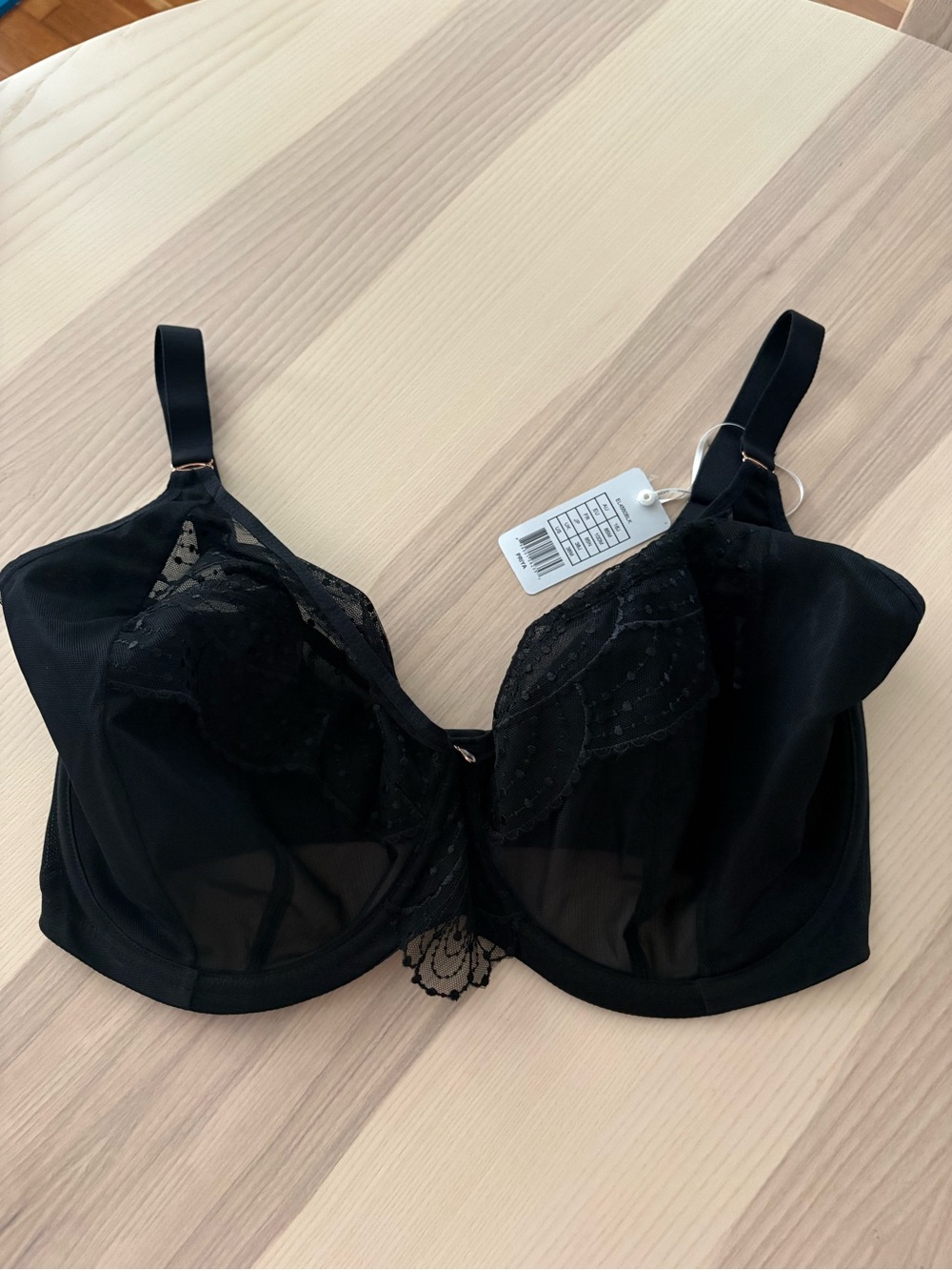 NWT Elomi bra size 38M Priya black plunge